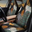 Green And Orange Tone Leopard Skin Texture All Over Print All Over Print Car Seat Cover
