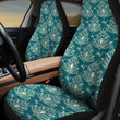 Vintage Flower Symbol Green Theme All Over Print All Over Print Car Seat Cover