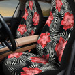 Red Hawaiian Hibiscus Flower And White Classic Palm Leave All Over Print Car Seat Cover