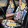 Colorful Classic Palm Leaves Leopard Print All Over Print Car Seat Cover