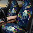 Colorful Parrots Over Amazing Moon At Night All Over Print Car Seat Cover