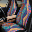 Vintage Ancient Aztec Pattern Wavy Line All Over Print Car Seat Cover