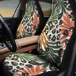 Colorful Classic Palm Leave Brown Leopard Skin Theme All Over Print Car Seat Cover