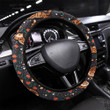 Tropical Leaves Grunge Wallpaper Printed Car Steering Wheel Cover