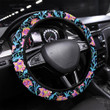 Floral Seamless Pattern Printed Car Steering Wheel Cover