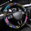 Blossom Fabric Nature Flower Print Seamless Patter Printed Car Steering Wheel Cover