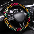 Bright Tribal Seamless Pattern Printed Car Steering Wheel Cover