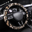 Seamless Pattern With Leopard Skin Printed Car Steering Wheel Cover