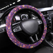Birds Sit On Branches In Forest Flowers Printed Car Steering Wheel Cover