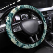 Floral Seamless Pattern Succulents Ferns Printed Car Steering Wheel Cover