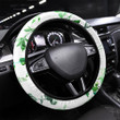 Seamless Pattern With Abstract Branches And Leaves Printed Car Steering Wheel Cover