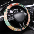 Seamless Color Palm Leaves And Fruit Pattern Printed Car Steering Wheel Cover