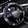 Zebra Hand Drawn Seamless Pattern Printed Car Steering Wheel Cover
