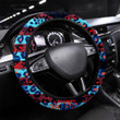 Seamless Leopard Skin Pattern With Abstract Printed Car Steering Wheel Cover