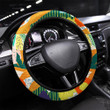 Abstract Collage Pattern Seamless Doodle Print Printed Car Steering Wheel Cover