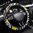 Abstract Seamless Animal Skin Pattern With Yellow Printed Car Steering Wheel Cover