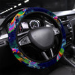 Seamless Pattern Ornament Of Chinese Birds Printed Car Steering Wheel Cover