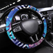Beautiful Seamless Pattern With Ropical Jungle Printed Car Steering Wheel Cover