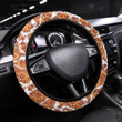 Henna Tattoo Style Seamless Pattern Printed Car Steering Wheel Cover