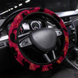 Black Cat In Different Poses On A Background Printed Car Steering Wheel Cover