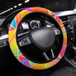 Bright Triangle Seamless Pattern Printed Car Steering Wheel Cover