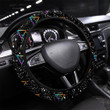 Space Spectrum Triangles With Grunge Effect Printed Car Steering Wheel Cover