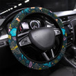 Abstract Seamless Black And White Pattern Printed Car Steering Wheel Cover