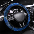 Blue Diagonal Paisley Bandana Fabric Patchwork Printed Car Steering Wheel Cover