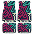 Green And Pink Grunge Graffiti Geometric Shapes All Over Print All Over Print Car Floor Mats