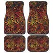 Orange Red Starry Night Psychedelic Neon Swirls Pattern All Over Print Car Floor Mats
