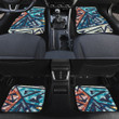 Blurry Blue Grunge Graffiti Geometric Shapes All Over Print All Over Print Car Floor Mats