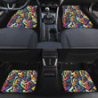 Colorful IR Electronic Line Geometric Pattern All Over Print Car Floor Mats