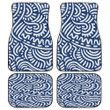 Blue White Bohomian Aztec Pattern All Over Print Car Floor Mats