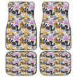 Colorful Fan Palm Leaves Cartoon Drawing Style All Over Print Car Floor Mats