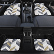 Chevrons Stripes Harlequin Pattern Black And White Geomectric All Over Print Car Floor Mats