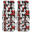 Red And White Urban Abstract Camoflag Pattern All Over Print Car Floor Mats