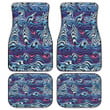 Blue Starry Night Psychedelic Neon Swirls Pattern All Over Print Car Floor Mats