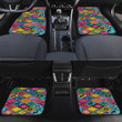 Buffalo And Deer Animal Colorful Checkered Board All Over Print Car Floor Mats