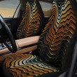 Brown Tone Brushy Mountain Waves Vegan Pattern All Over Print Car Seat Cover