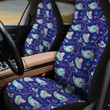 Tone Of Mint Tropical Flower And Butterflies Blue Theme All Over Print Car Seat Cover