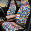 Fantasy Swirl Painting Rainbow Waves Color All Over Print Car Seat Cover