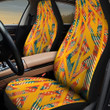 Orange Tone Ambesome Grunge Graffiti Characters Seamless Pattern All Over Print Car Seat Cover