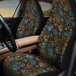 Mint To Gold Neon Light Tropical Leaf Tree Plants Orange Theme All Over Print Car Seat Cover
