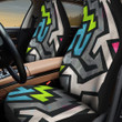 Multicolor Grunge Graffiti Geometric Pattern All Over Print Car Seat Cover