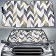 Chevrons Stripes Harlequin Pattern Black And White Geomectric Car Sun Shades Cover Auto Windshield