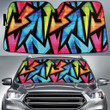 Colorful Chromatic Grunge Graffiti Geometric Pattern Car Sun Shades Cover Auto Windshield
