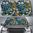 Bush Lily And Daisy Flower Yellow Scarlet Sage Car Sun Shades Cover Auto Windshield