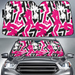 Pink Color Grunge Graffiti Geometric Shapes All Over Print Car Sun Shades Cover Auto Windshield