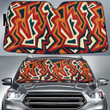 Tribal Lines Lunarable Pattern In Hot Color Car Sun Shades Cover Auto Windshield