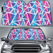 Abstract Light Triangle Pattern Pink To Blue Color Car Sun Shades Cover Auto Windshield
